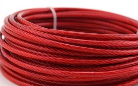 宝云厂家直销红色黄色蓝色黑色包塑钢丝绳201 304 316材质定制